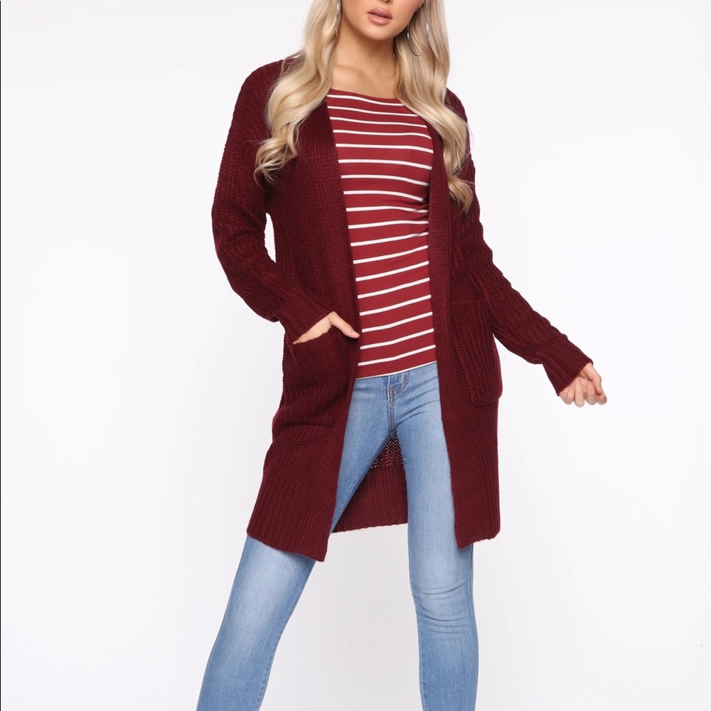 Burgundy Cardigan Sweater